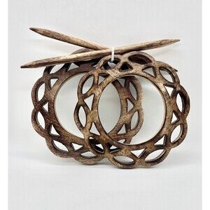 New Carved Wooden Curtain Brooch Tieback, with a matching stick pin